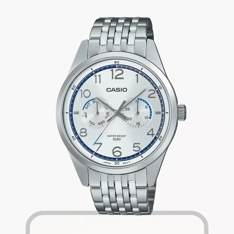 Casio Quartz Enticer Silver Dial Men's Watch- MTP-E340D-7AV